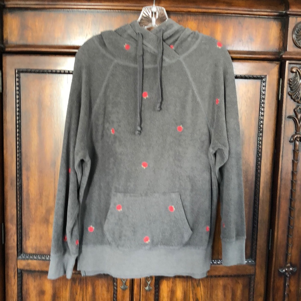 VS Pink Grey Rose Hoodie Sweatshirt Size XS